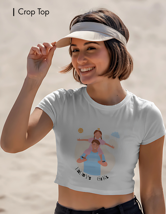Trendy Women's Crop Top – "Daddy’s Girl" Graphic Tee for Casual Wear